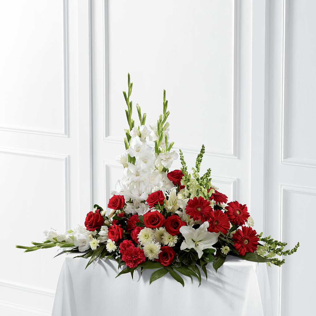 Crimson & White Arrangement – CARMIN'S FLOWER SHOP, Laredo TX