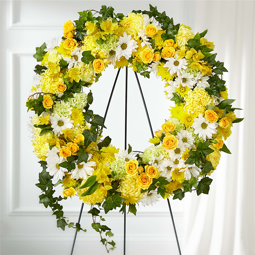 Golden Remembrance Wreath – CARMIN'S FLOWER SHOP, Laredo TX