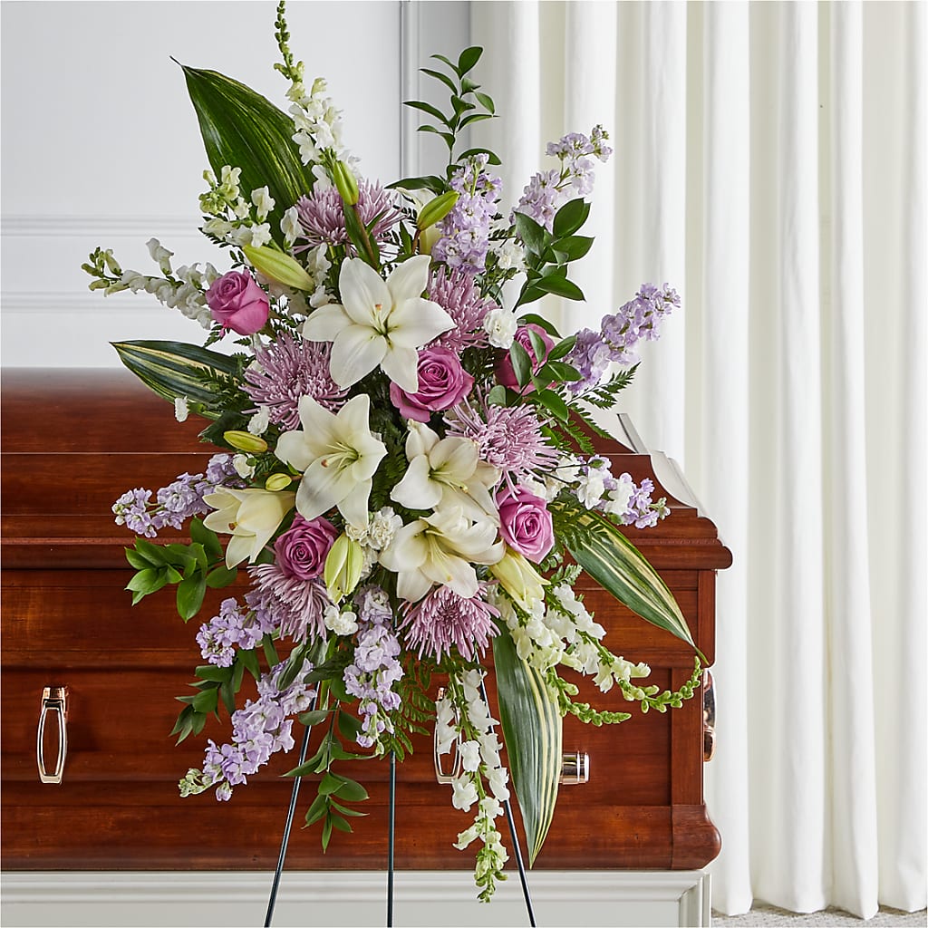 Grateful Hearts Standing Spray – CARMIN'S FLOWER SHOP, Laredo TX