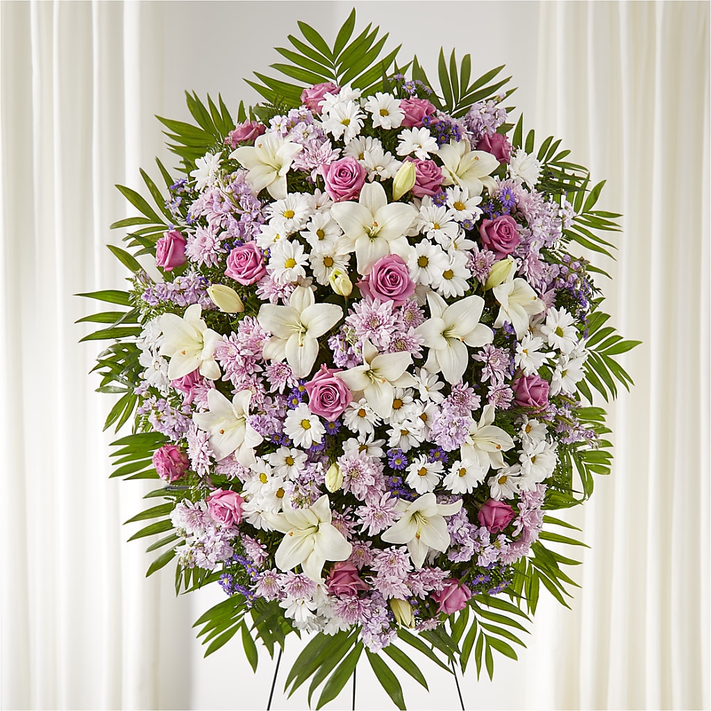 Surrounded by Love Standing Spray – CARMIN'S FLOWER SHOP, Laredo TX