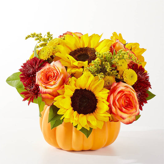 Golden Gourd Pumpkin Bouquet – CARMIN'S FLOWER SHOP, Laredo TX