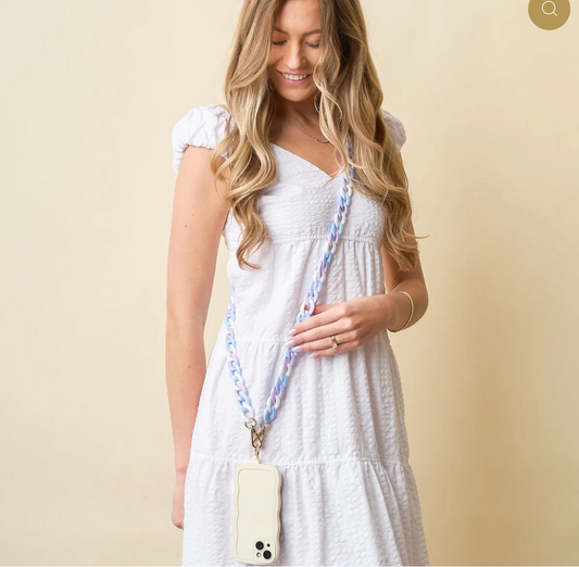 Blue Tri Cool Hold the Phone Crossbody Chain by The Darling Effect