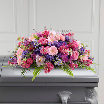 Glorious Garden Casket Spray – CARMIN'S FLOWER SHOP, Laredo TX