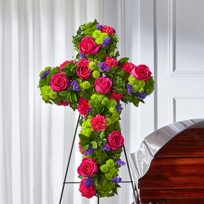 Tribute Rose Floral Cross – CARMIN'S FLOWER SHOP, Laredo TX