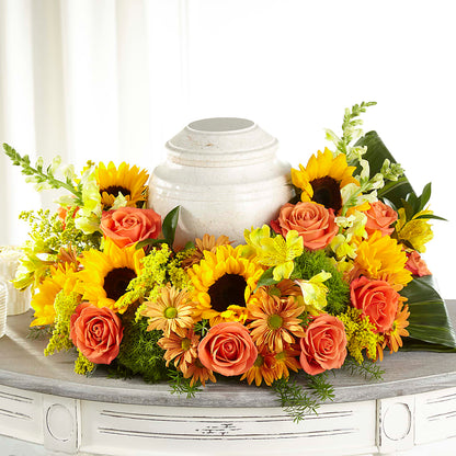 Faithful Sunflower Cremation Adornment – CARMIN'S FLOWER SHOP, Laredo TX