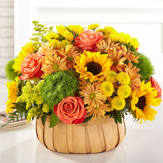 Harvest Sunflower Basket – CARMIN'S FLOWER SHOP, Laredo TX