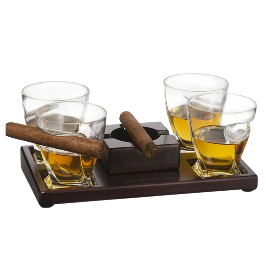Cigar Glasses Tray Decanter
