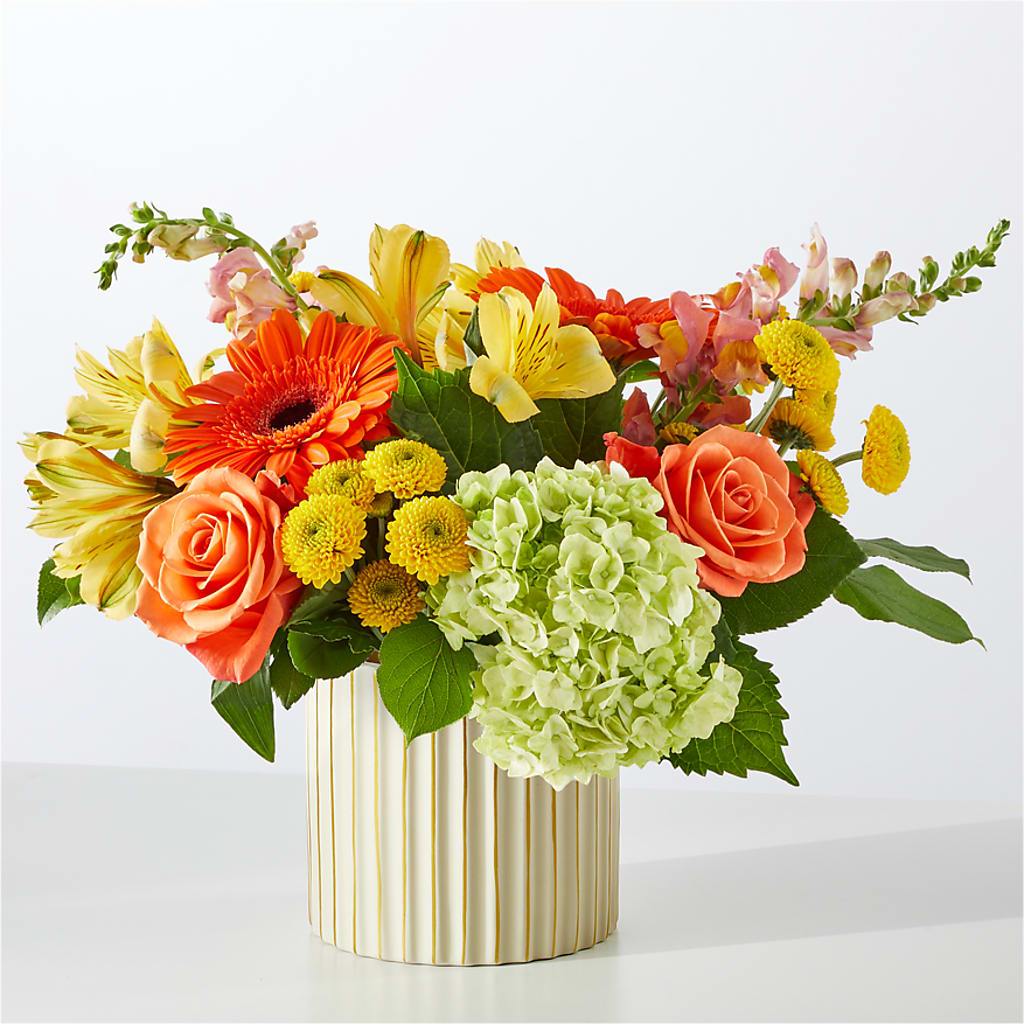 Autumn Sunshine Bouquet with Ivory Vase – CARMIN'S FLOWER SHOP, Laredo TX