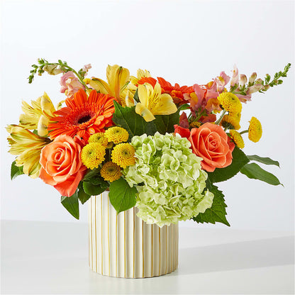 Autumn Sunshine Bouquet with Ivory Vase – CARMIN'S FLOWER SHOP, Laredo TX