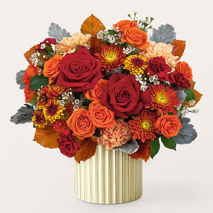 Merlot Bouquet with Ivory Vase – CARMIN'S FLOWER SHOP, Laredo TX