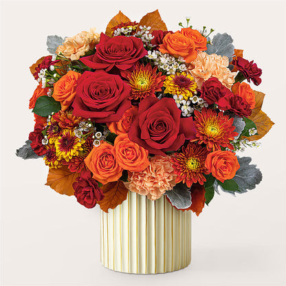 Merlot Bouquet with Ivory Vase – CARMIN'S FLOWER SHOP, Laredo TX