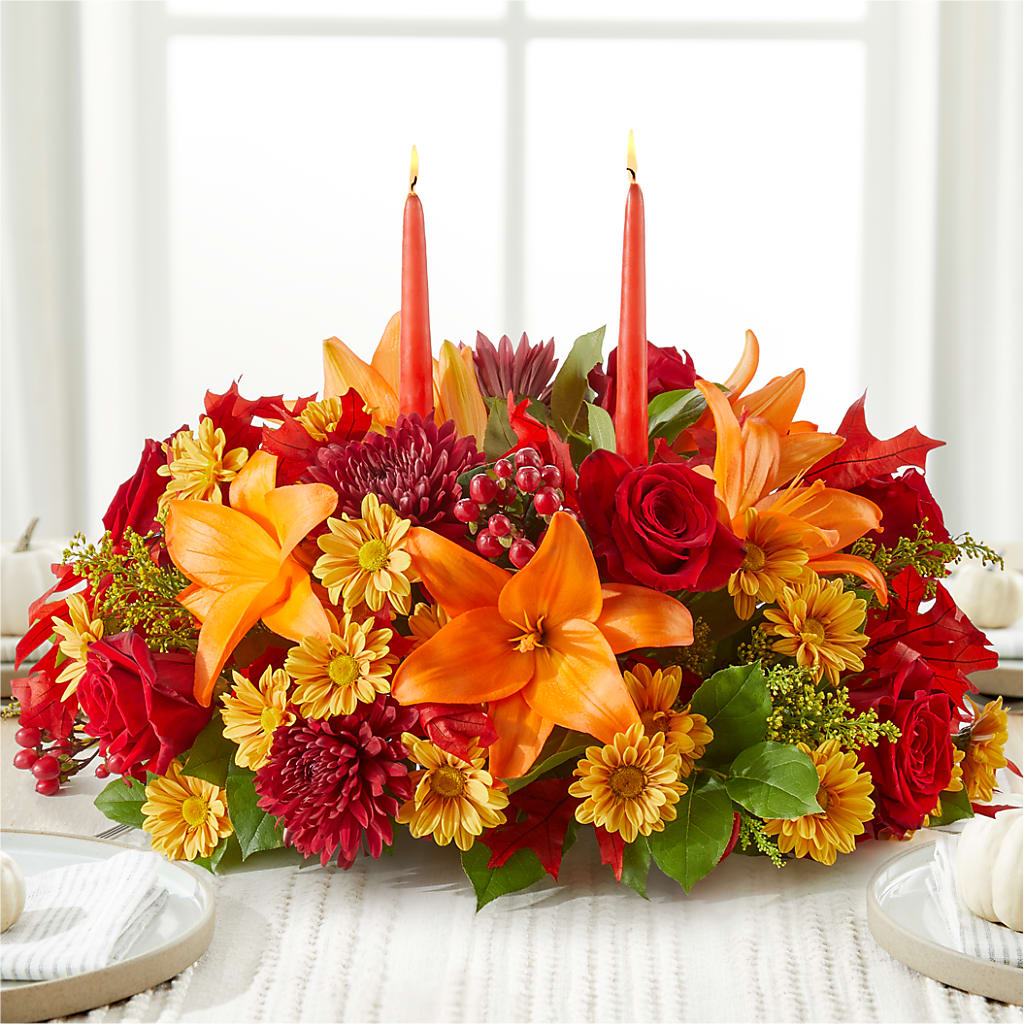 Autumn's Embrace Centerpiece – CARMIN'S FLOWER SHOP, Laredo TX